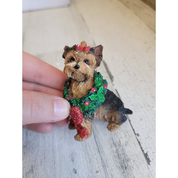 Yorkshire dog puppy ornament Xmas tree - Picture 3 of 10